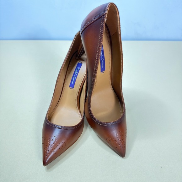 Ralph Lauren Shoes - NEW Ralph Lauren Purple Label Sibylle Heels EU37.5 US7.5 Brown Burnished Leather